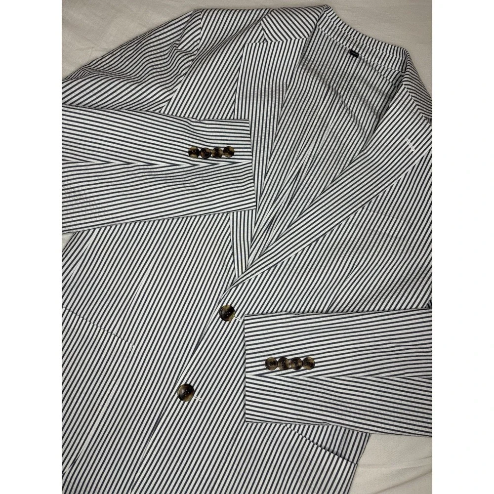 J.Crew Thompson Blue & White Striped Seersucker Blazer Men's 36R NWT $398 Decon